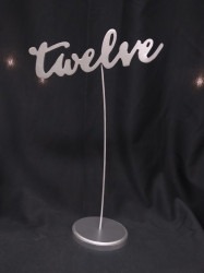 Silver Cursive Number Stand Set