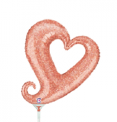 Chain of Hearts ROSE GOLD Holographic - 14 inch