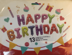Multi Color with Heart Print Happy Birthday Letter Balloon