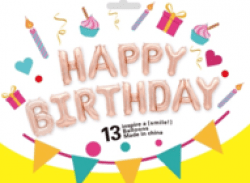 Rose Gold Happy Birthday Letter Balloon Kit - 16 inch