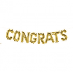 CONGRATS Kit Northstar GOLD Packaged Foil Balloons - 16 inch