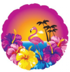 Hibiscus and Flamingo - 17 inch