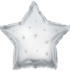 Platinum Silver Sparkle Star - 17 inch