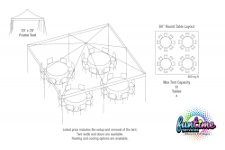 20x20 Tent w/ Seating Options
