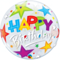 BUBBLES Birthday Brilliant Stars - 22 inch