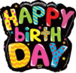 Birthday Word - 28 inch Mighty Bright Non-Foil Balloon