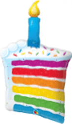 Rainbow Cake & Candle - 42 inch