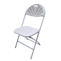 Fan Back Chair White and Chrome