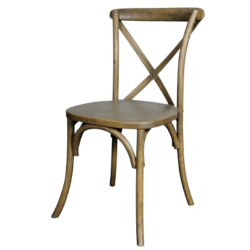 Cross Back Farm Chair Rustic Dark Brown (Resin)