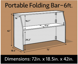 620ft20bar20diagram 1714395705 6 ft Portable Bar - White
