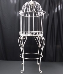 White Bird Cage on Stand