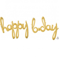 HAPPY B-DAY Script Phrase - GOLD
