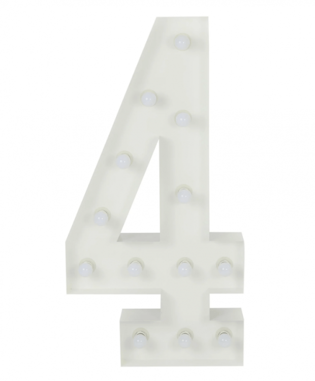 Number 4 Lighted Marquee Number 4 Lighted Marquee