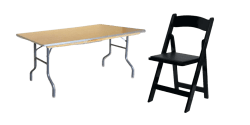 Black Garden Chair & 6 ft Table Seating Package