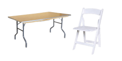White Garden Chair & 6 ft Table Seating Package