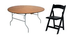 Black Garden Chair & 60 in Round Table Seating Package