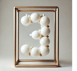 Small Framed Number/Letter Basic Balloon Sculpture