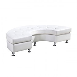 Settee White Half Circle Bench