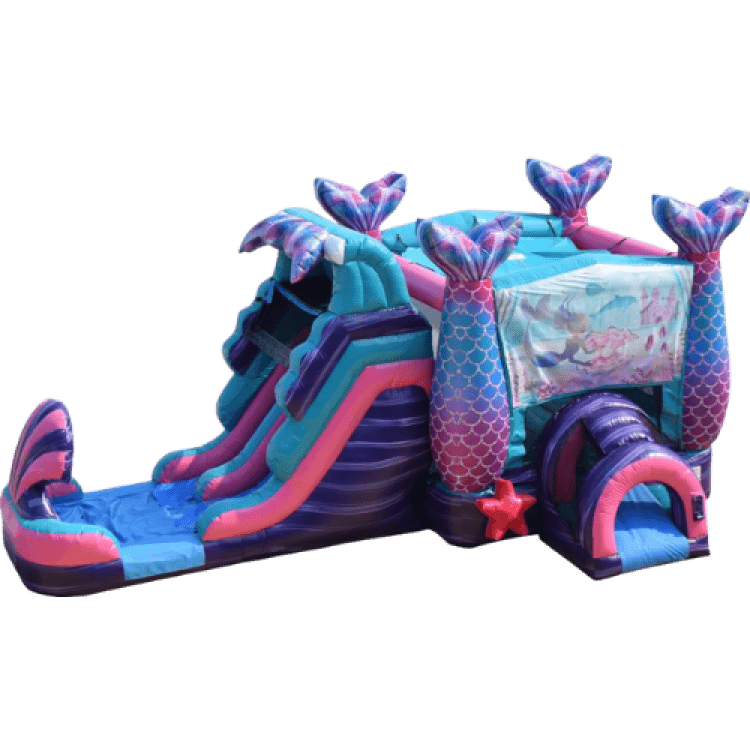 Under The Sea Mermaid Double Lane Slide And Bounce Combo Wat