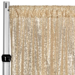 Sequin Large 12 ft Champagne Curtain