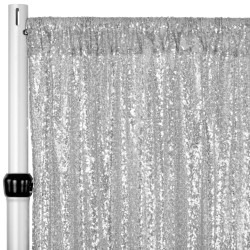 Sequin 16 ft Silver Curtain
