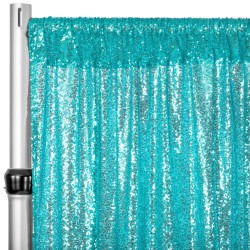 Sequin 12 ft Turquoise Curtain