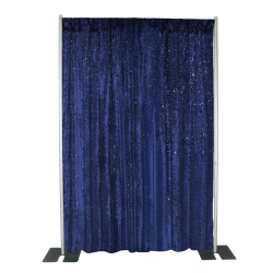 Sequin 10 ft Navy Curtain