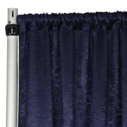 Satin 12 ft Navy Curtain