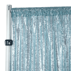 Sequin 8 ft Baby Blue Curtain