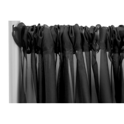 Sheer 12 ft Black Curtain