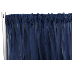 Sheer 14 ft Navy Curtain